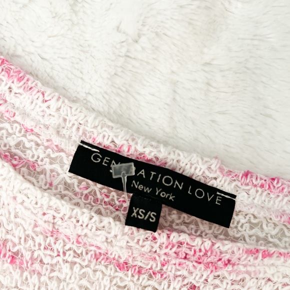 GENERATION LOVE Pink & White Open Knit Sweater - Picture 4 of 8